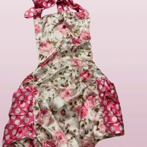 Floral with Pink Polka Dot Sunset Romper  1317  24 Months  NWT Boutique